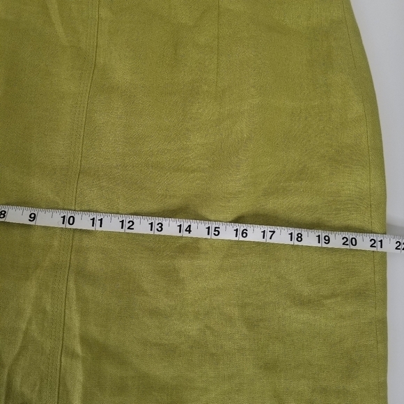 Vintage Talbots 100% Irish Linen Green Shift Knee Length Dress Sz 12 Sleeveless - Picture 12 of 16